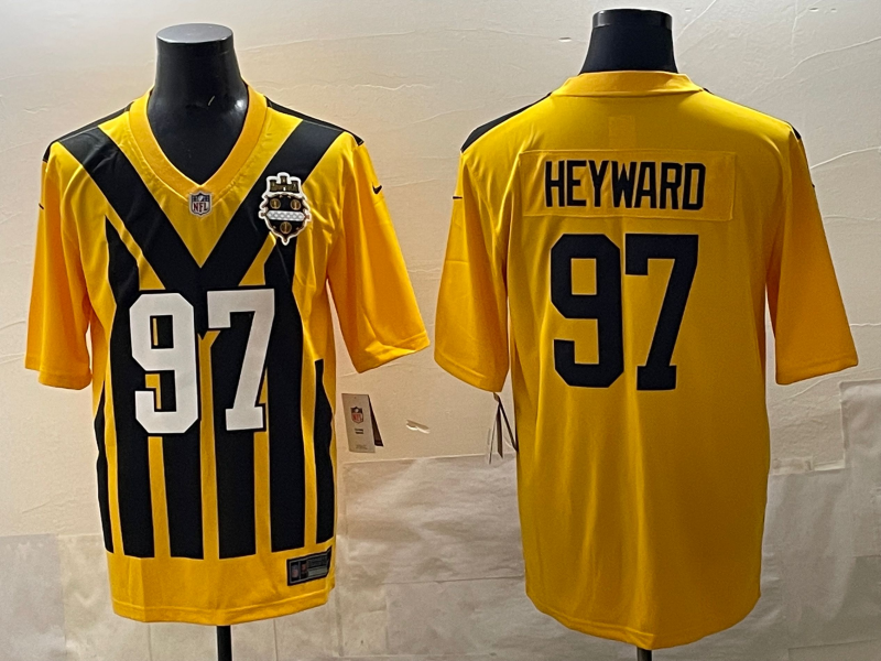 Men's Pittsburgh Steelers Cameron Heyward #97 Gold Alternate 1933 Throwback Jersey